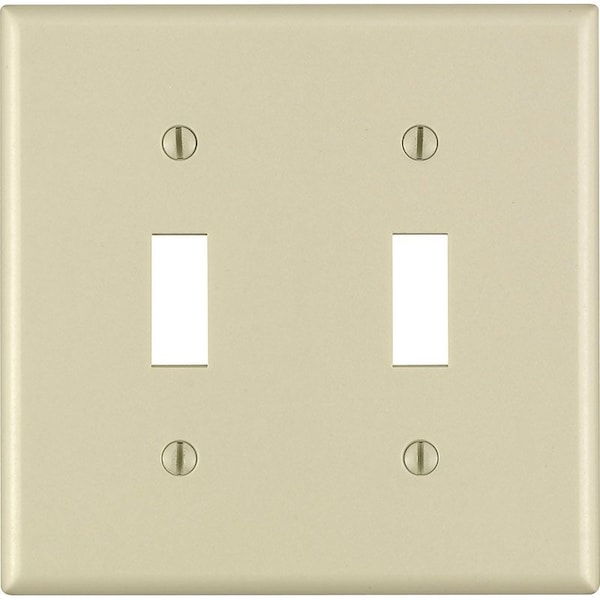 Leviton Leviton Ivory 2 gang Thermoset Plastic Toggle Wall Plate 1 pk 86009-000 - main